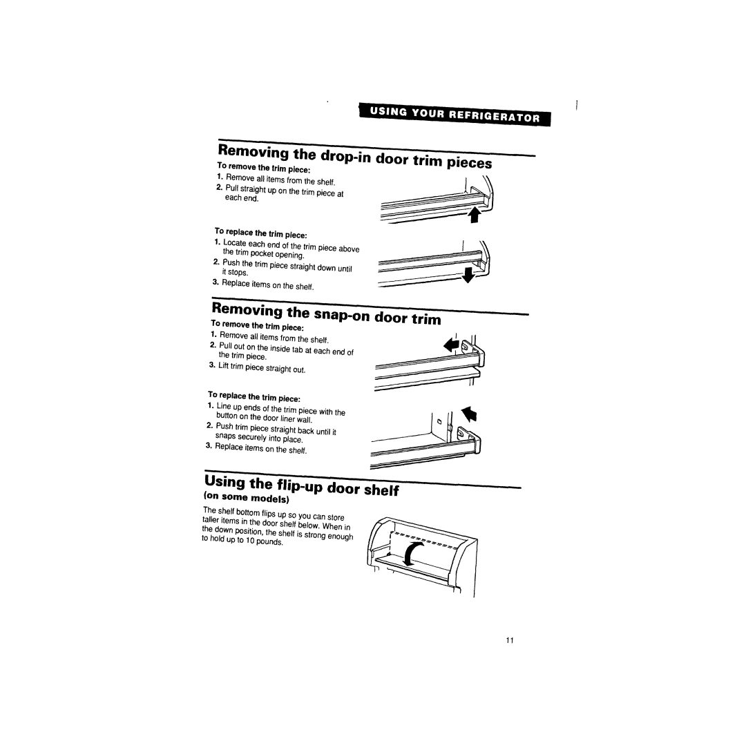 Whirlpool RT16DKXDN03 warranty Removing the drop-in 