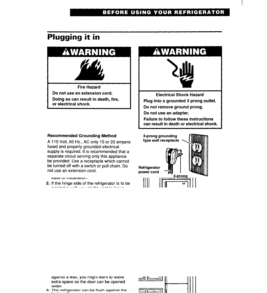 Whirlpool RT16DKXDN03 warranty Plugging it 