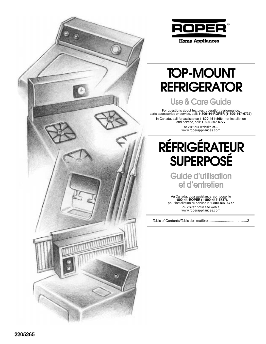 Whirlpool RT21LMXJW00 manual TOP-MOUNT Refrigerator 