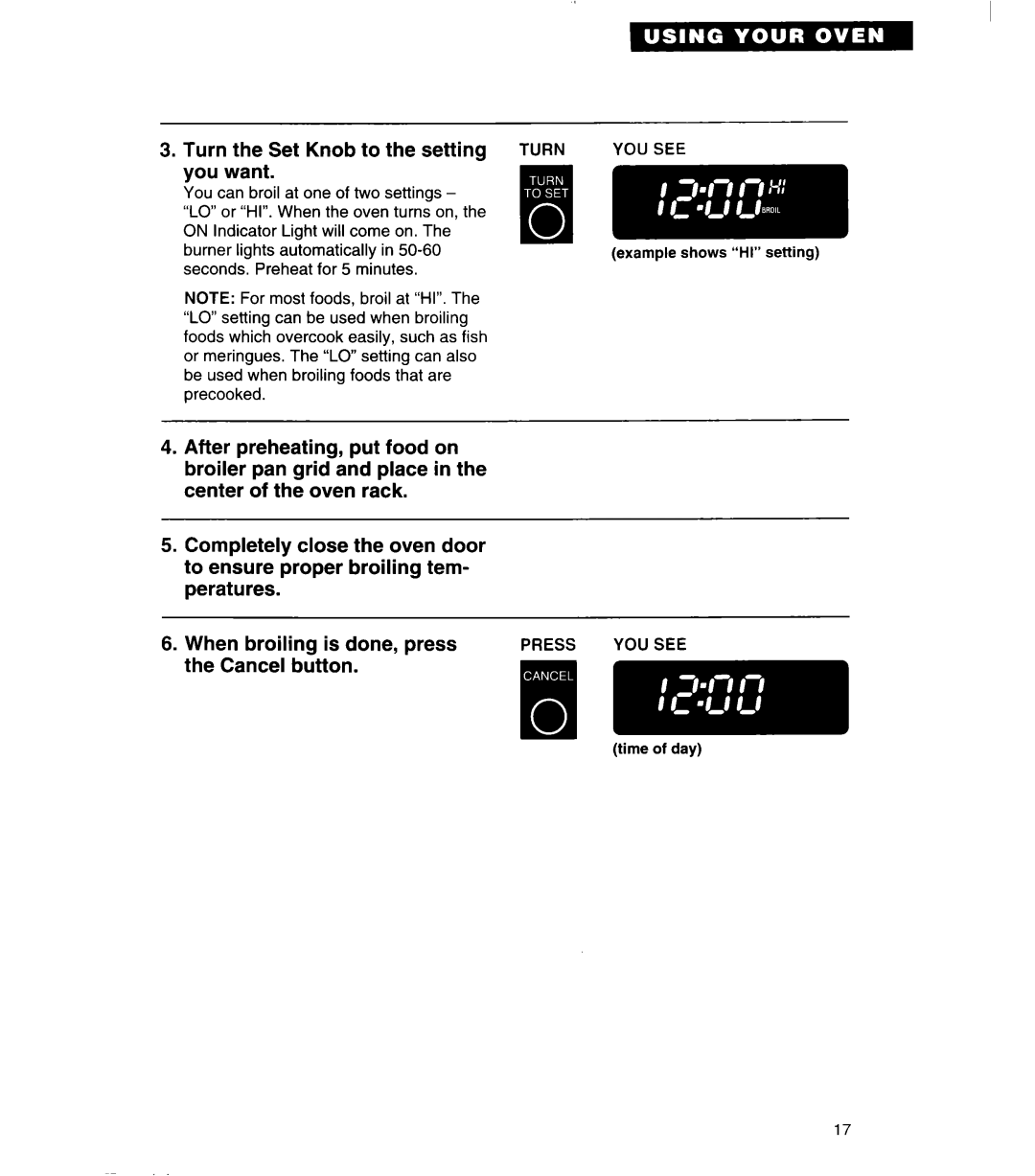 Whirlpool SB160PED warranty Cancel button 