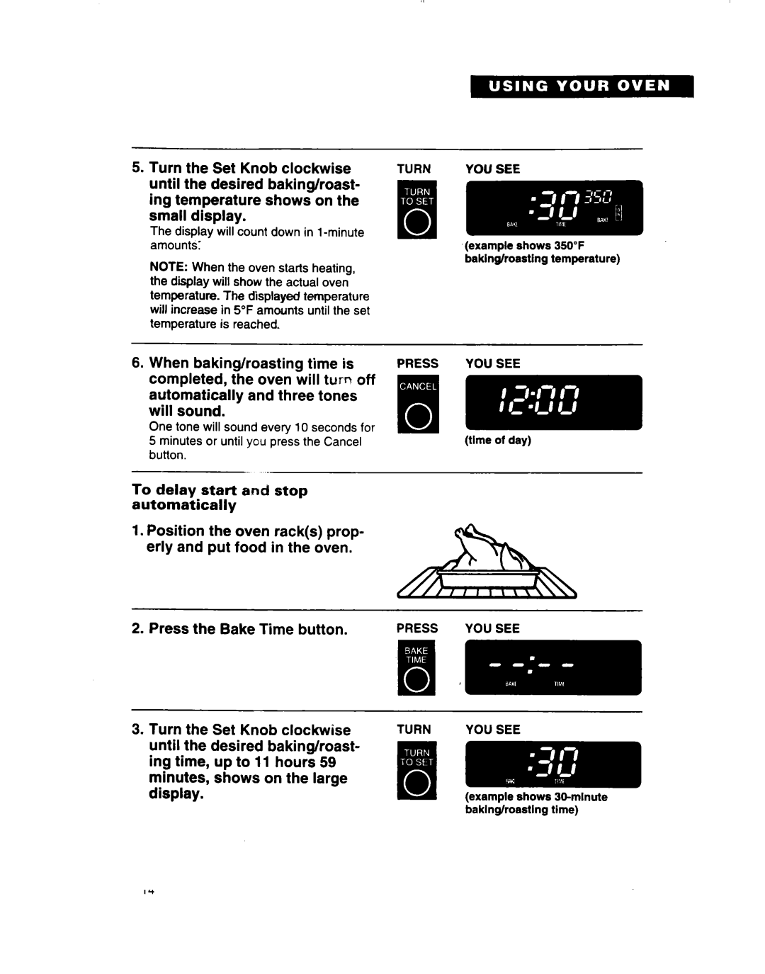 Whirlpool SB160PED warranty To delay start and stop automatically, YOU see 