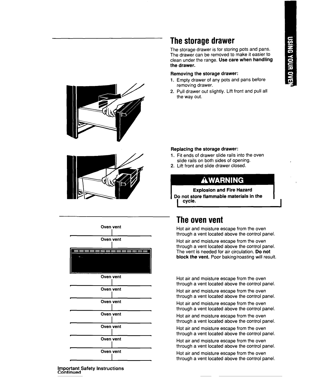 Whirlpool SB160PEX manual Thestoragedrawer 