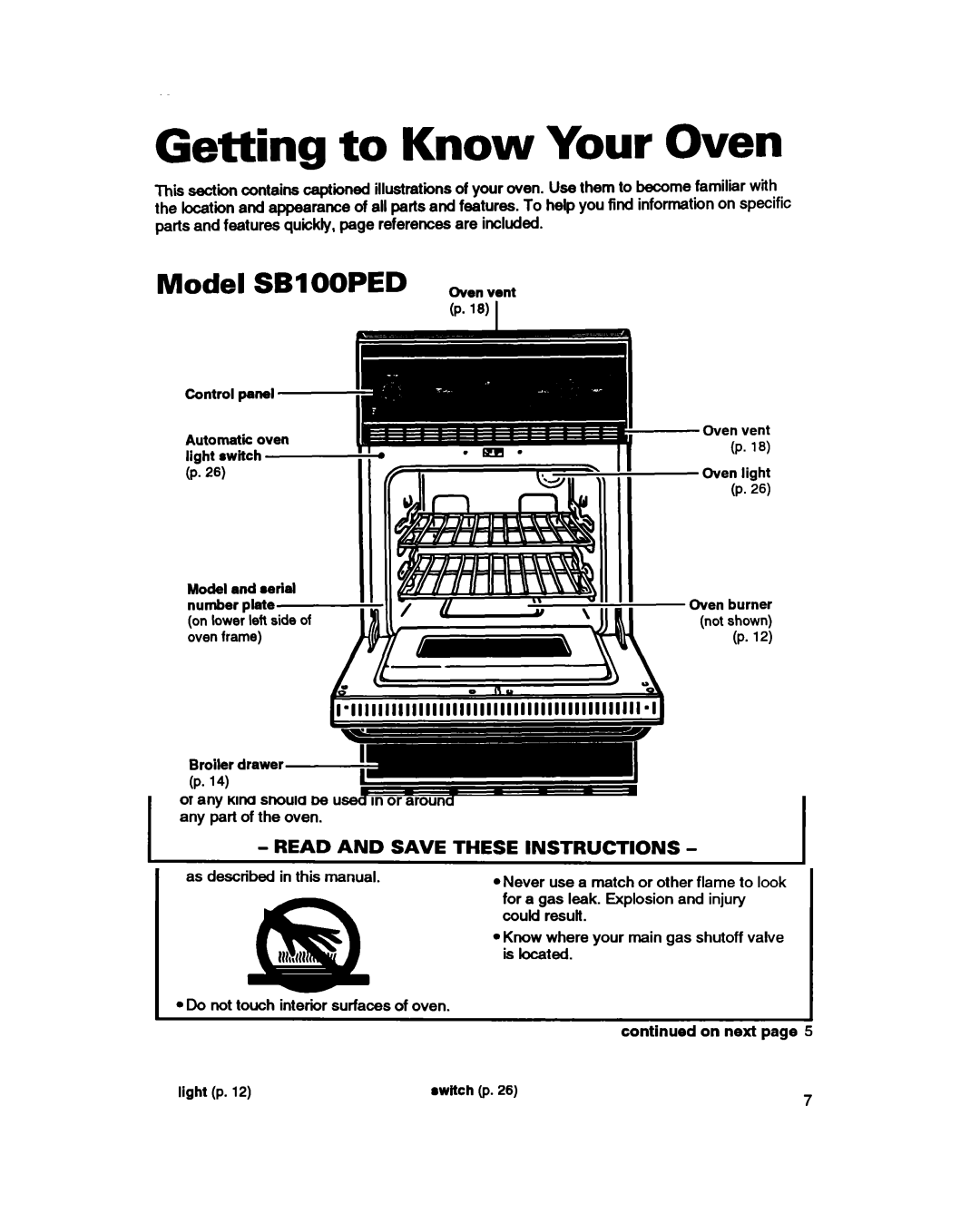 Whirlpool SBIOOPED, SBISOPED warranty Getting to Know Your Oven, Model Sbiooped Oven vent, Control Panel 