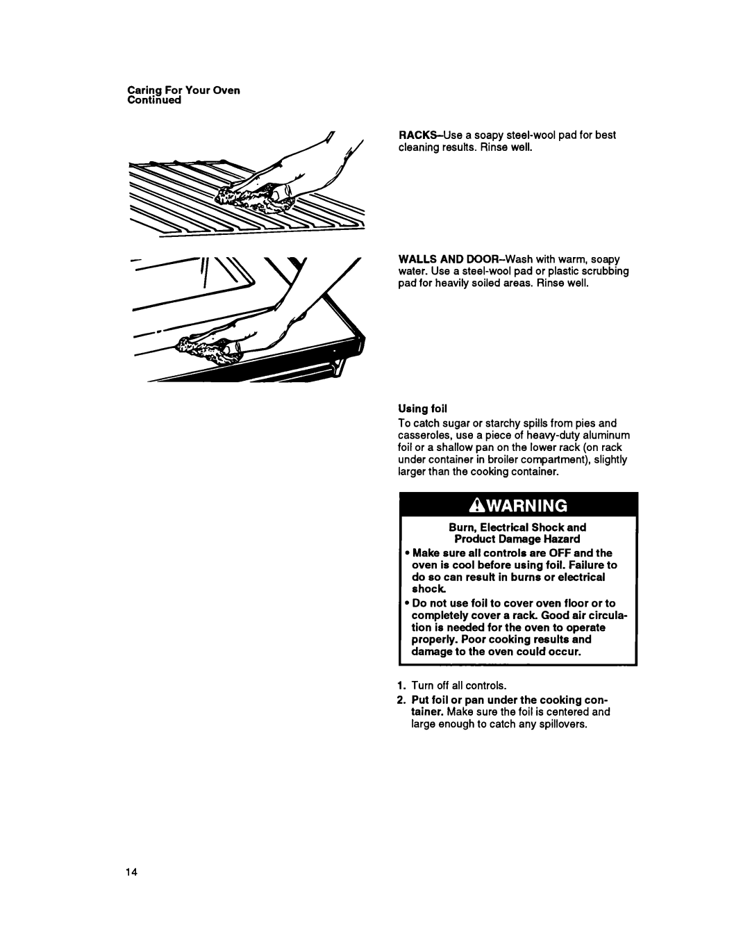 Whirlpool SBl3OPER manual Caring For Your Oven Continued 