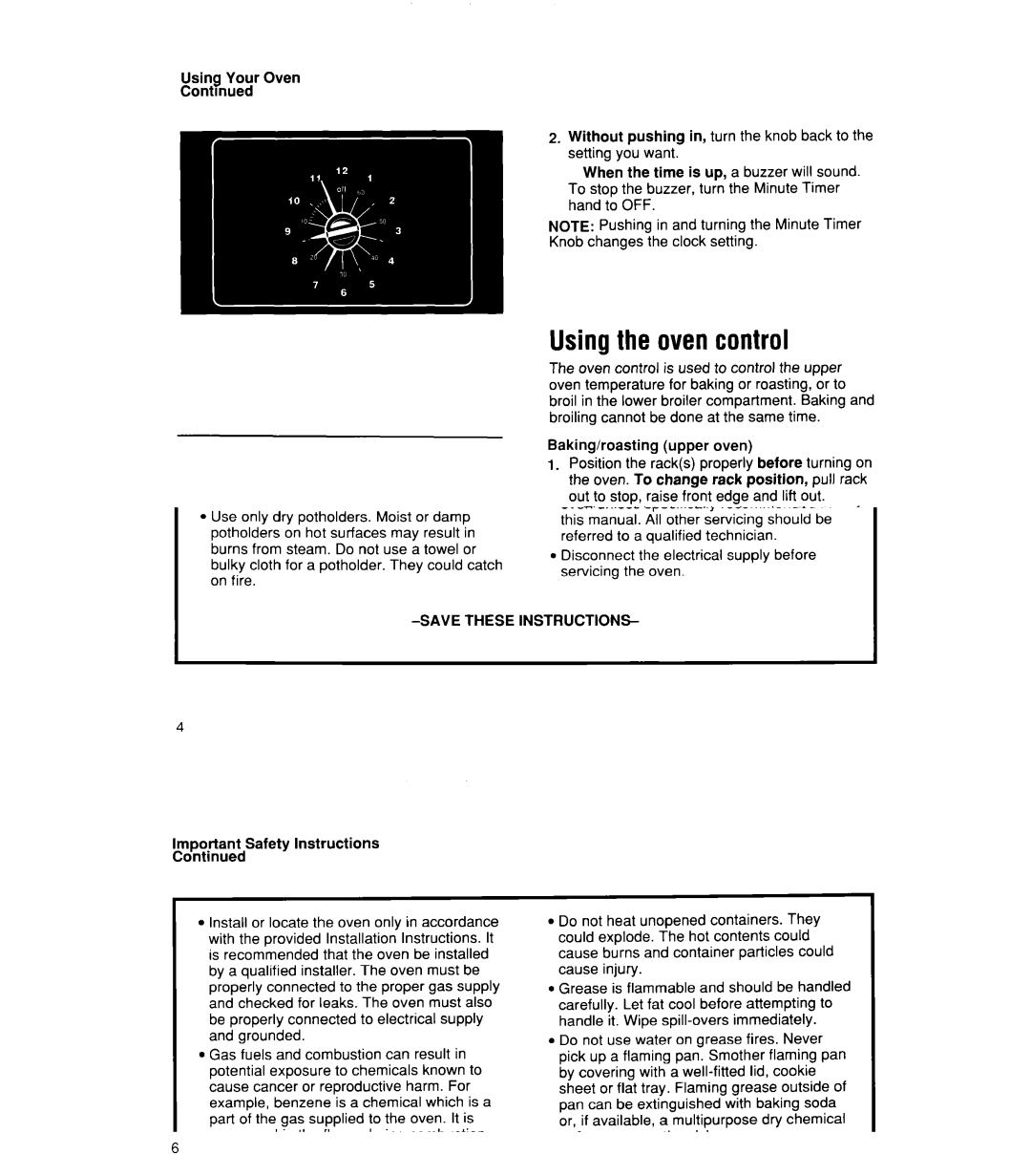 Whirlpool SBlOOPES manual Usingthe ovencontrol, Baking/roasting upper oven 