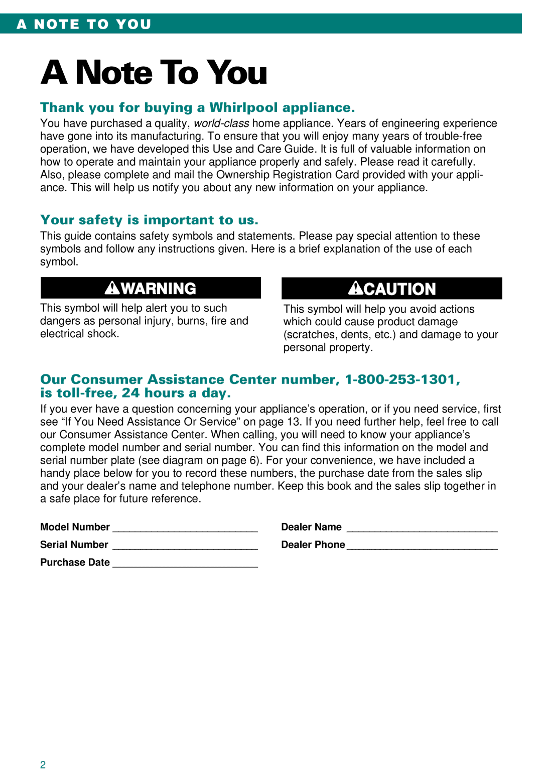 Whirlpool SC8100XA important safety instructions Thank you for buying a Whirlpool appliance 