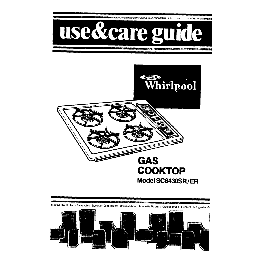 Whirlpool SC8430ER, SC8430SR manual Cooktop 