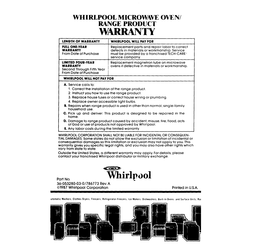 Whirlpool SC8430SR, SC8430ER manual TLrlpool 