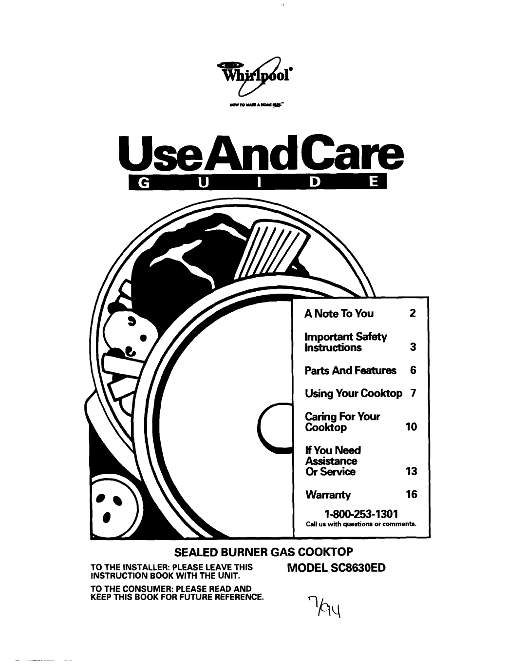 Whirlpool SC8630ED warranty Izzz 