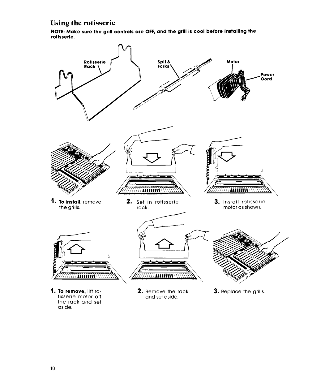 Whirlpool SC8900EMH manual Using the rotisserie 