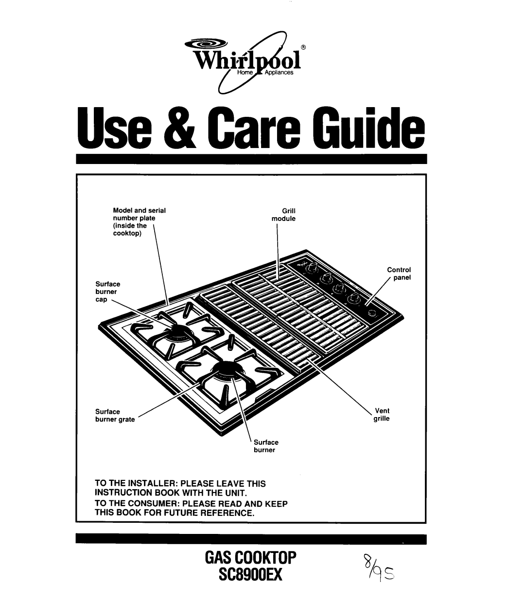 Whirlpool SC8900EX manual 