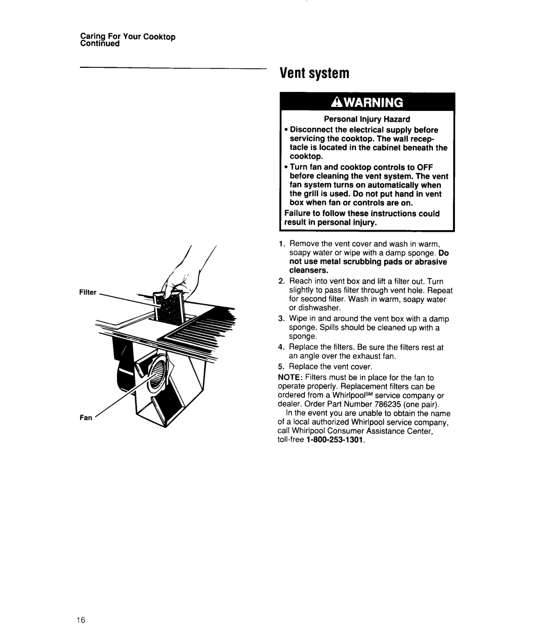 Whirlpool SC8900EX manual Ventsystem 