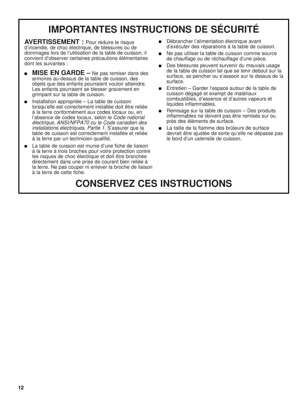 Whirlpool GLT3014, SCS3614, SCS3014, GLT3615, GLT3614 manual Conservez CES Instructions 