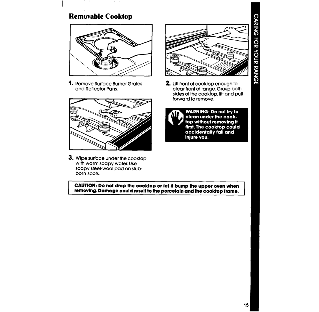 Whirlpool SE960PEP manual Removable Cooktop 