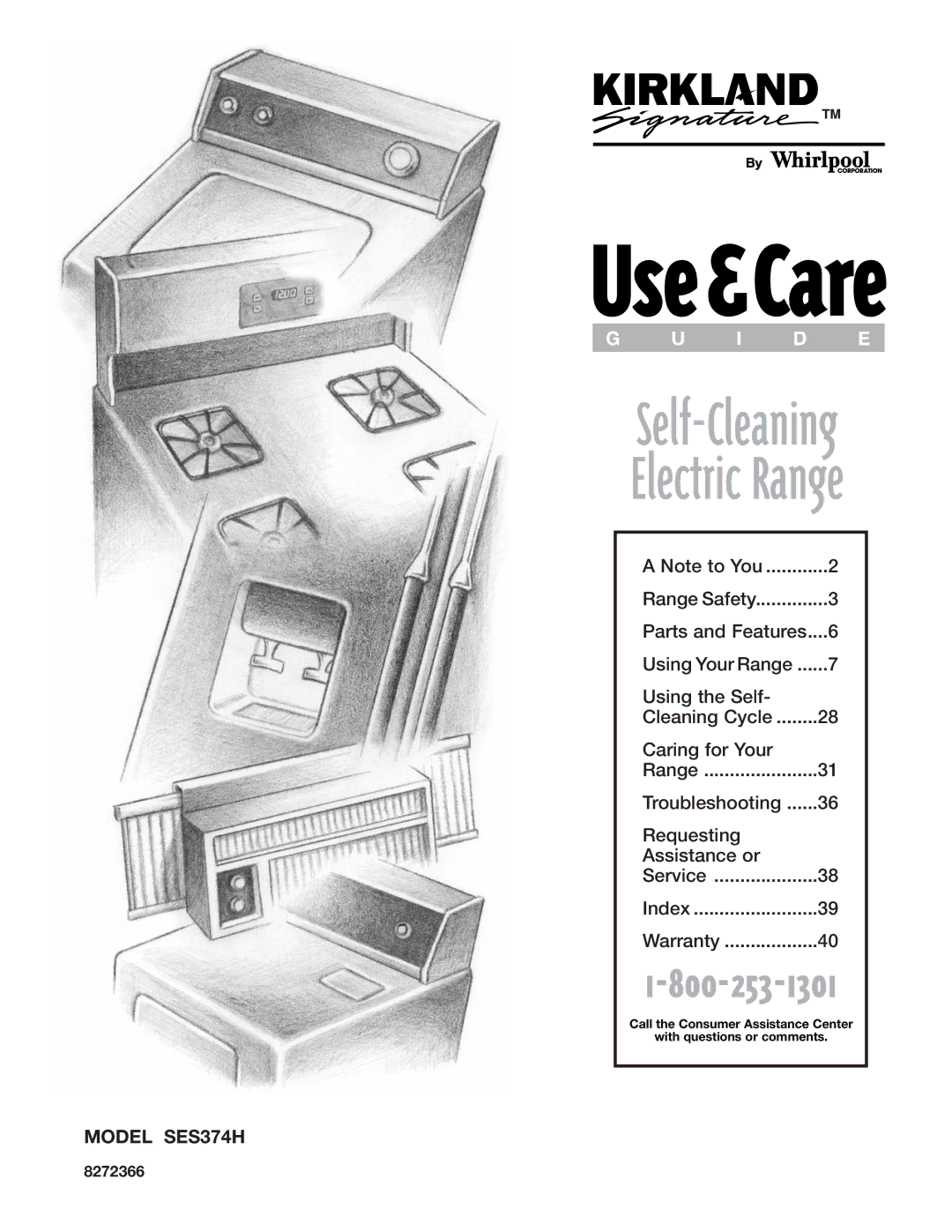 Whirlpool SES374H warranty Self-Cleaning, 8272366 