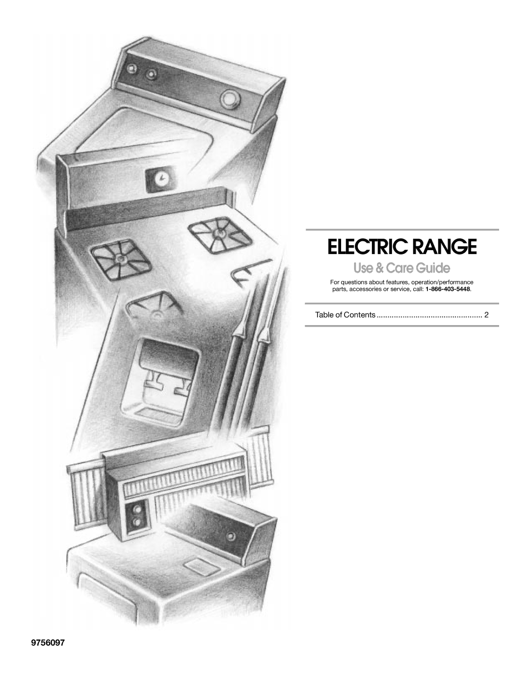 Whirlpool SES380MS0 manual Electric Range, Use & Care Guide, 9756097 