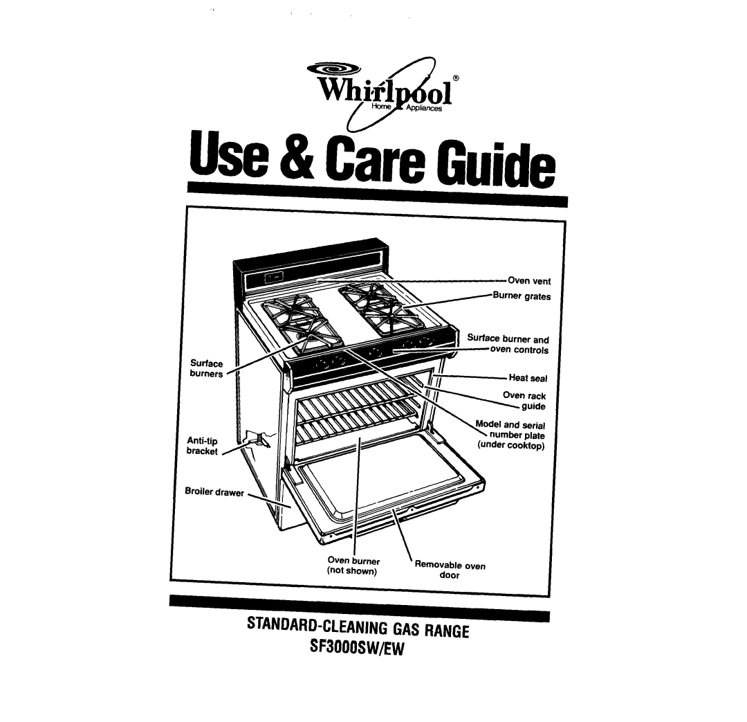 Whirlpool SF3000SW/EW manual Use& CareGuide 