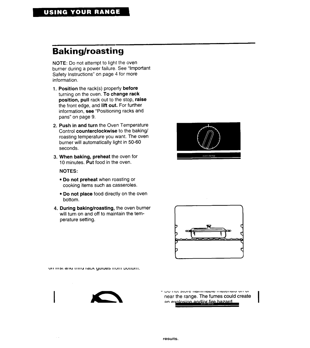 Whirlpool SF3020SW/EW, SF305BSW/EW manual Baking/roasting 