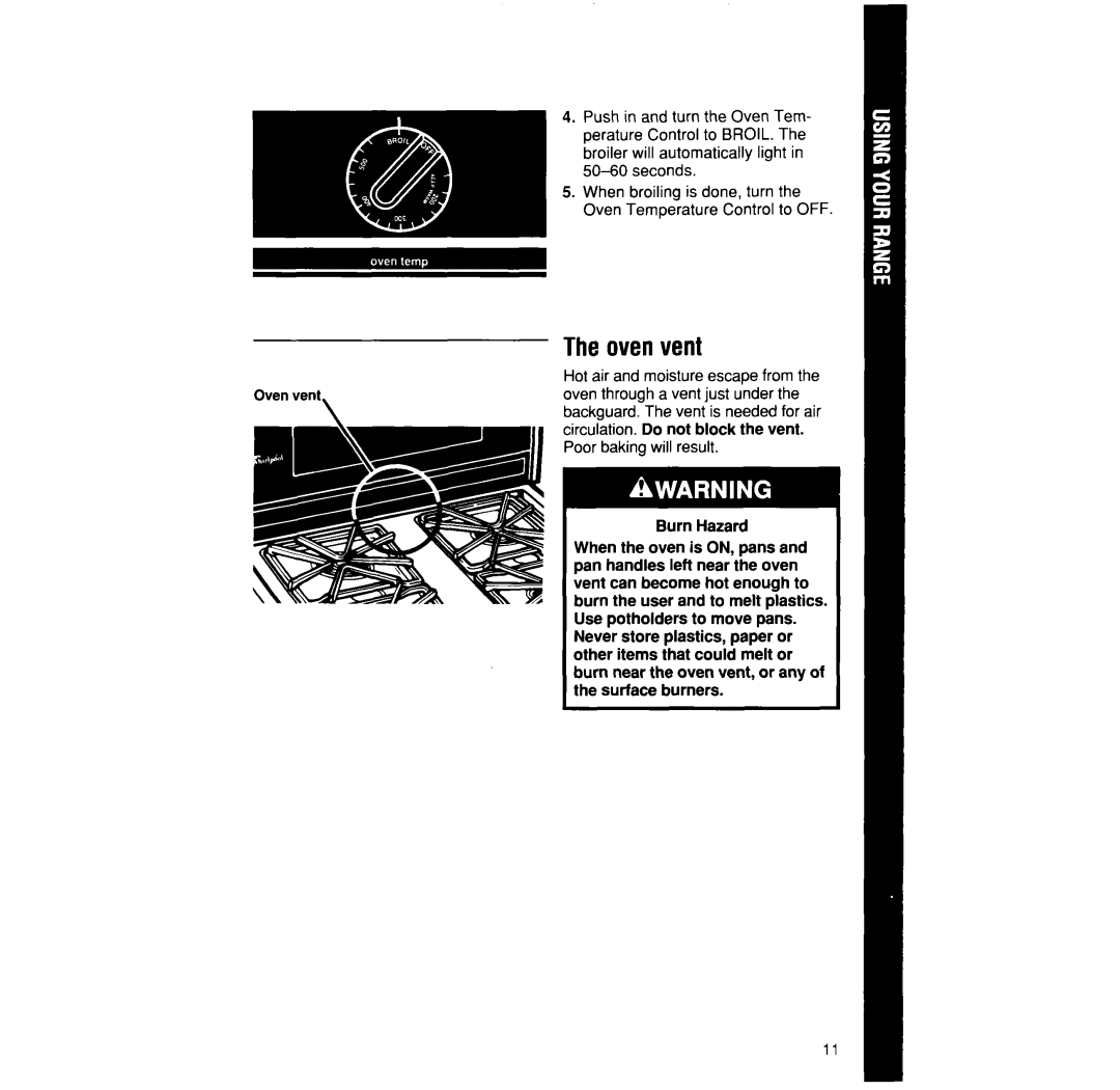 Whirlpool SF304BSW, SF302BSW/EW, SF332BSW/EW manual Ovenvent 