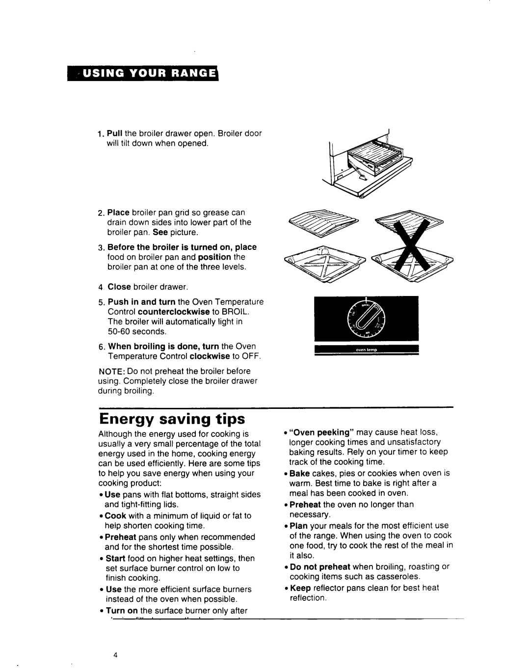 Whirlpool SF312PEW important safety instructions Energy saving tips 