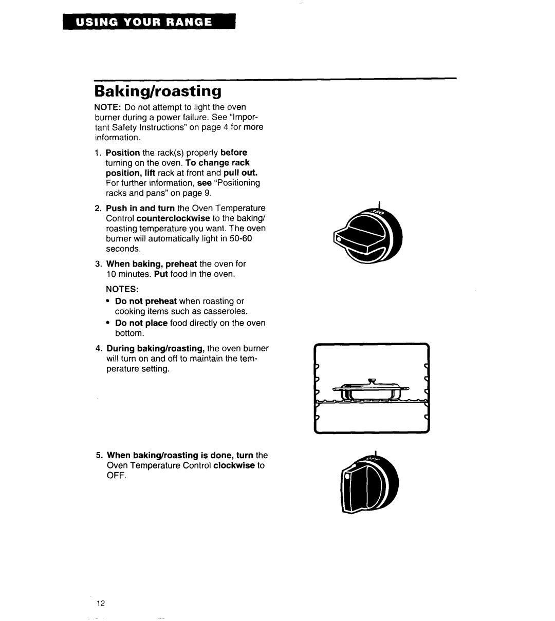 Whirlpool SF314PEA manual Baking/roasting 