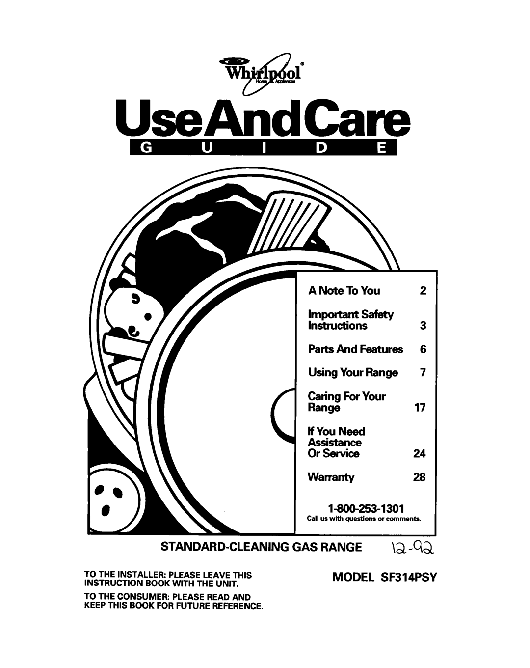 Whirlpool SF314PSY manual Standard-Cleaning 