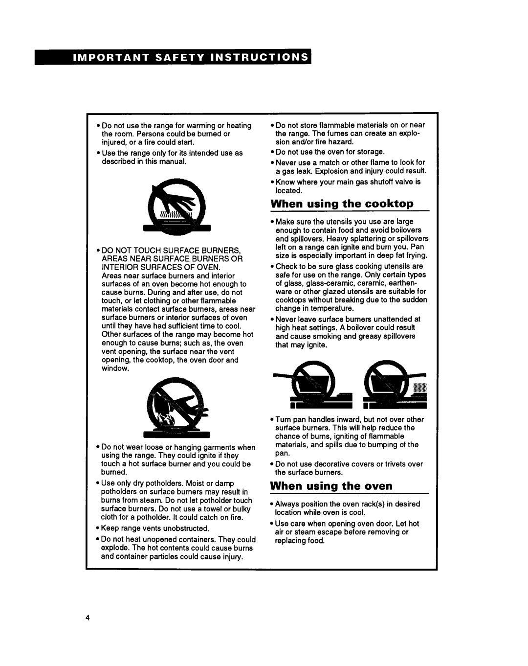 Whirlpool SF314PSY manual Keep range vents unobstructed, Know where your main gas shutoff valve is located 