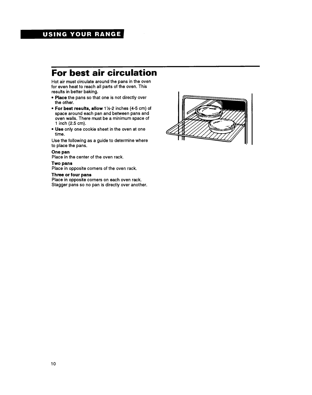 Whirlpool SF314PSY manual For best air circulation 