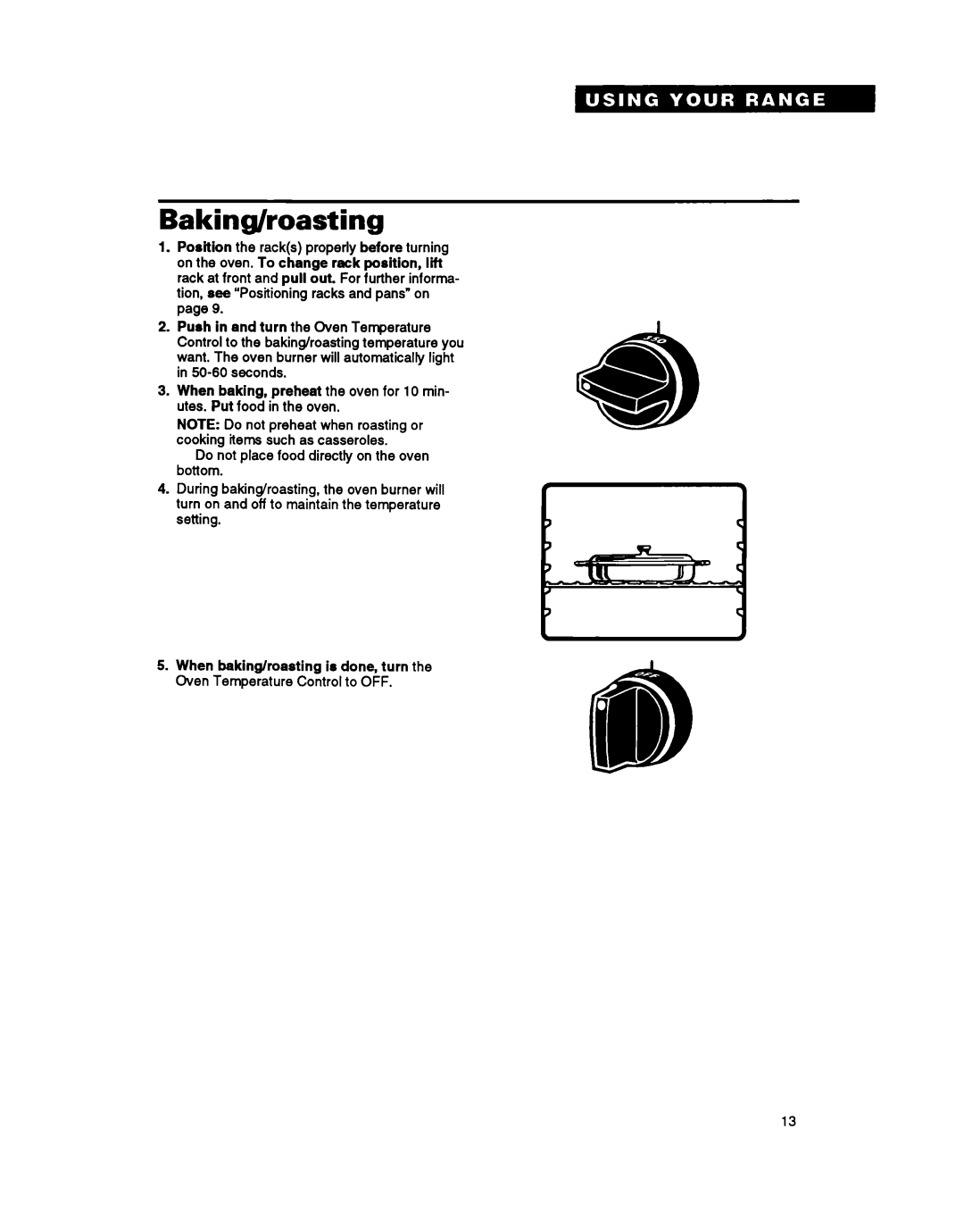 Whirlpool SF314PSY manual Baking/roasting 