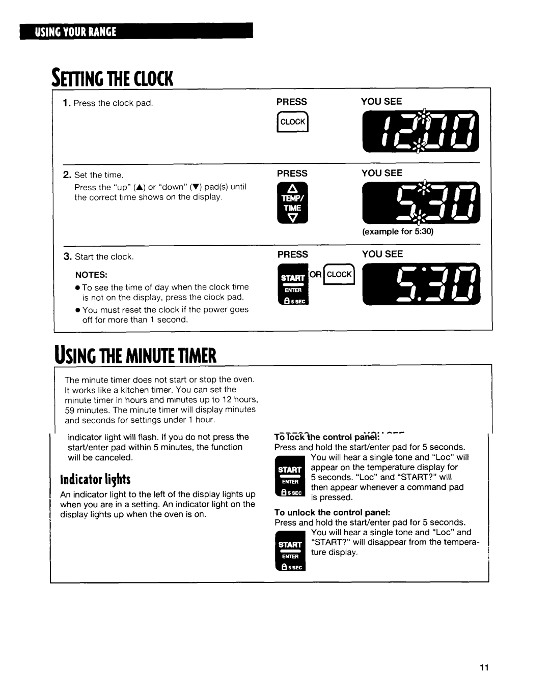 Whirlpool SF315PEE warranty Settingtheclock, 0CLOCK, Timer 