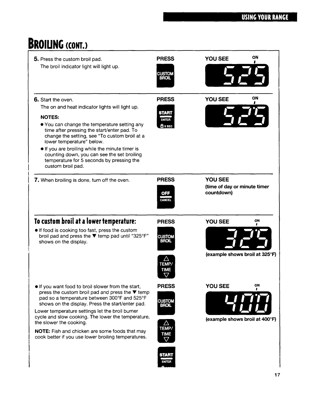 Whirlpool SF315PEE warranty Broiunccont 