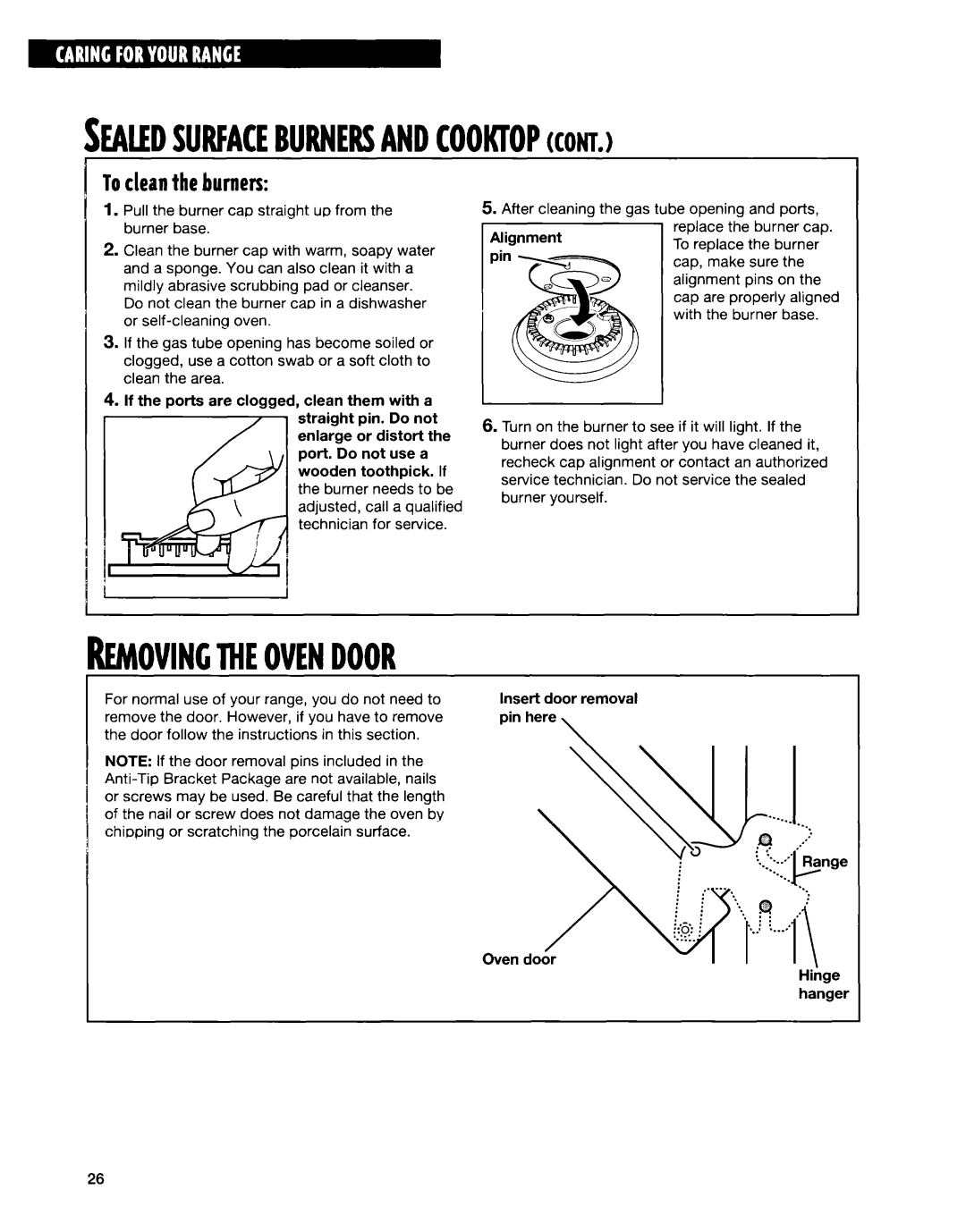 Whirlpool SF315PEE warranty Sealed----Surface---- Burners- ----------Andcooktop 