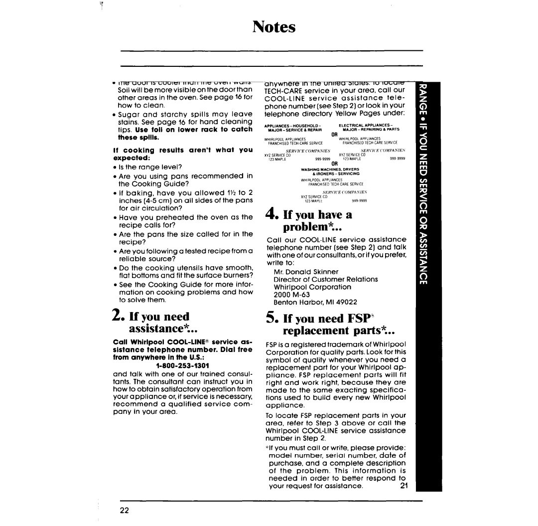 Whirlpool SF316PES, SF336PES manual 