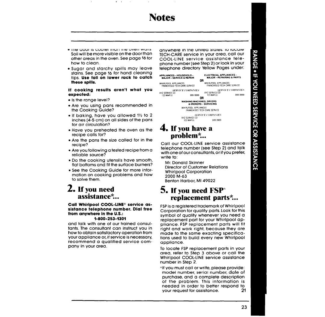 Whirlpool SF336PES, SF316PES manual 