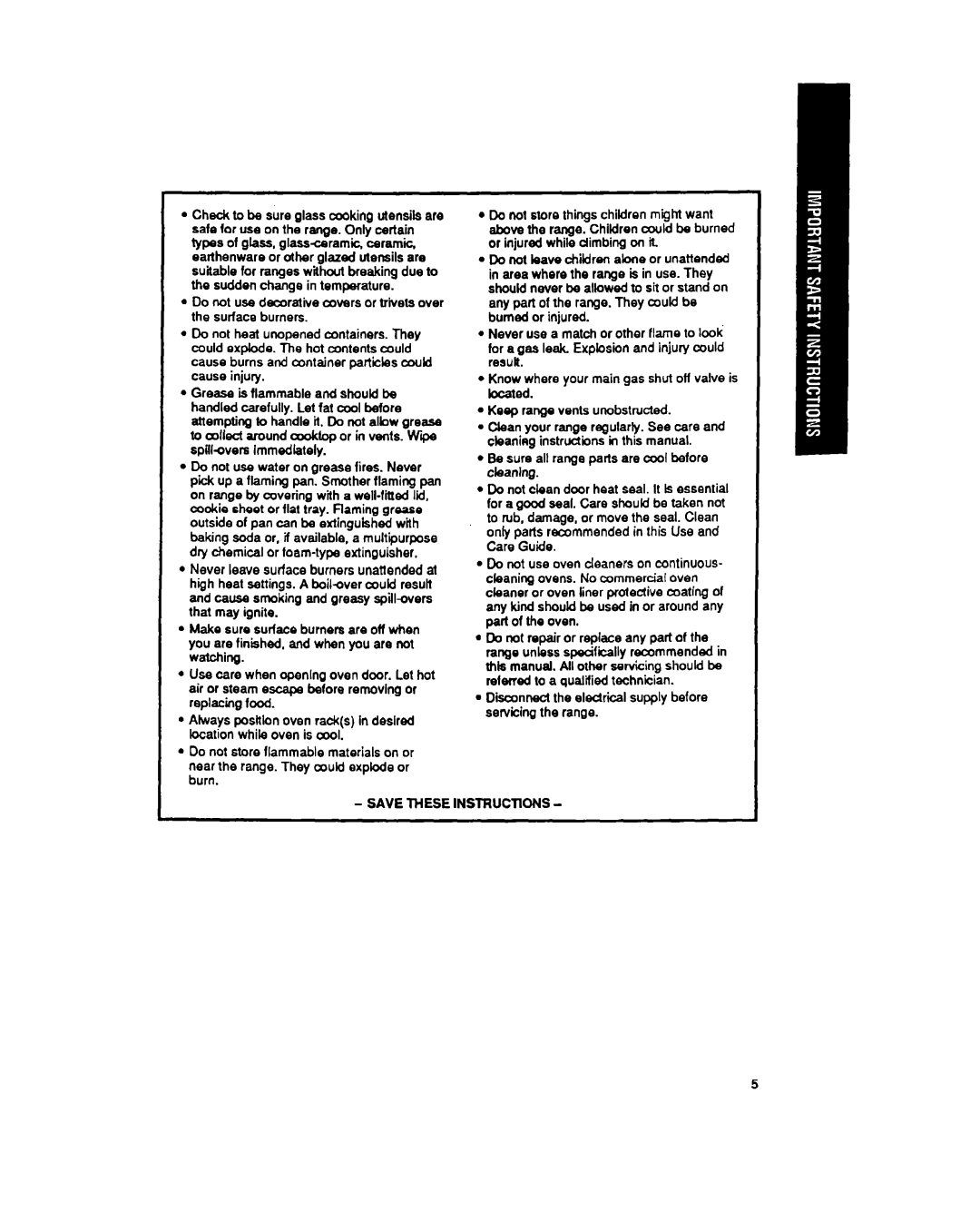 Whirlpool SF337PEX, SF317PEX manual Be sure all range pafts are cool before cleaning 