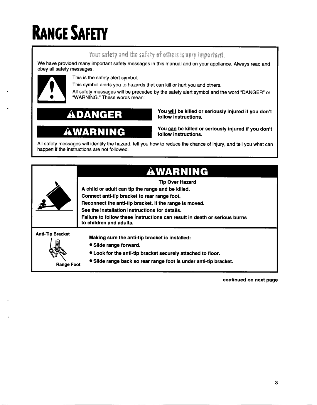 Whirlpool SF31OBEG warranty Rangesafety, AI.F-~@qygj g&t +,i ‘I’g &g ‘,j @q,q$p~~~~, $II 6 g$‘2 