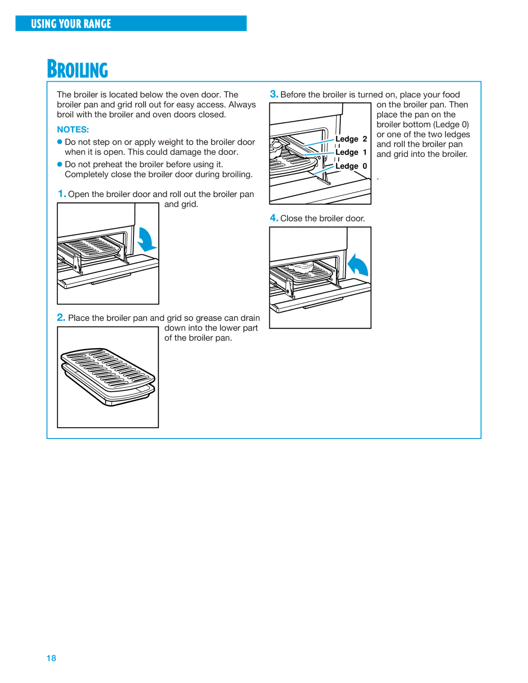 Whirlpool SF325PEE warranty Broiling 