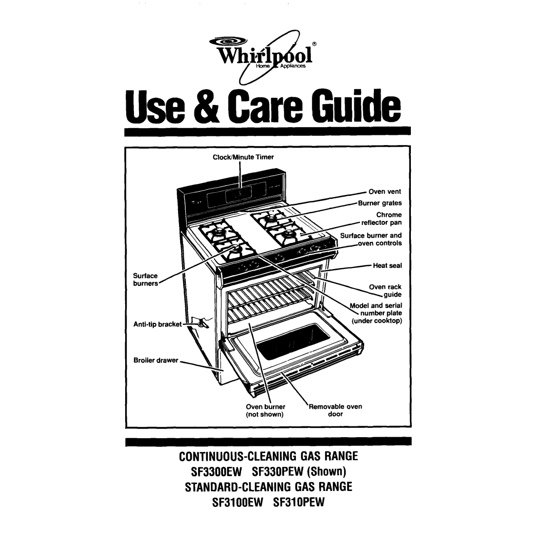 Whirlpool SF31OPEW, SF31OOEW manual ‘Wi, SF3300EW SF330PEWShown 