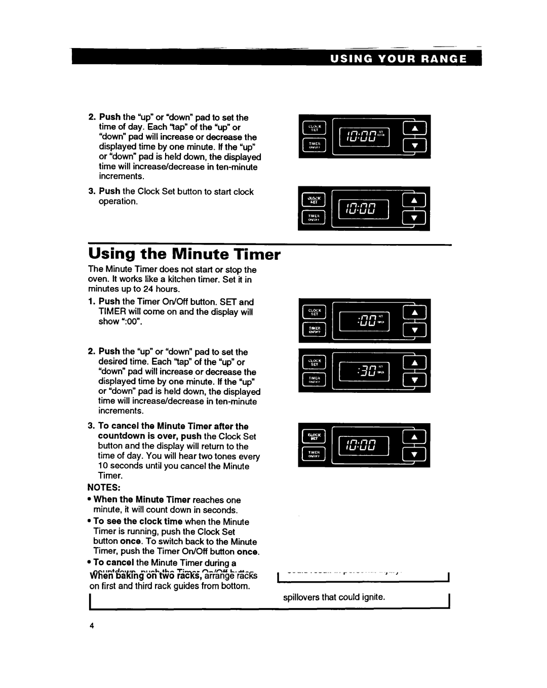 Whirlpool SF310PEA, SF330PEA warranty Using the Minute Timer, Push the Timer On/Off button. SET 