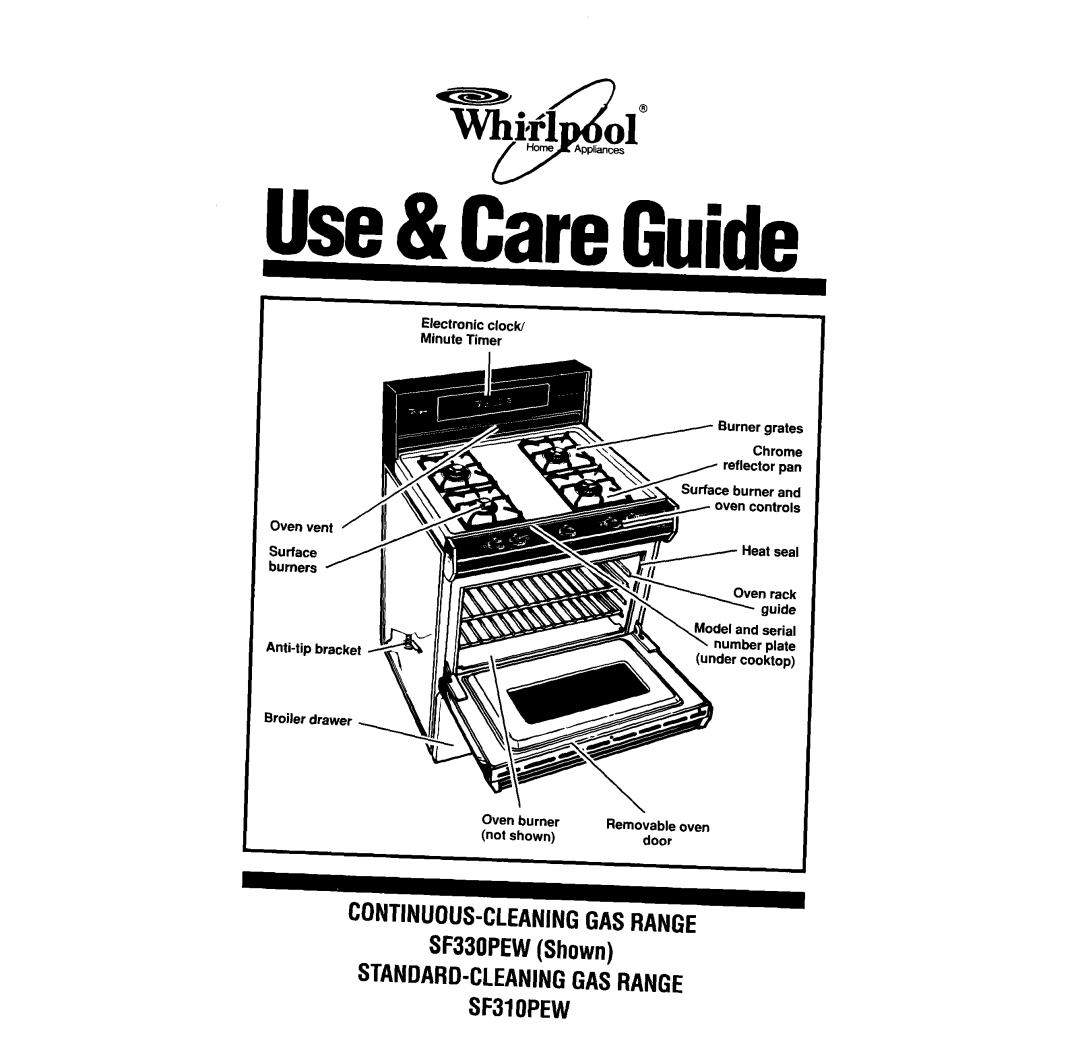 Whirlpool manual Use&CareGuide, SF330PEWShown 