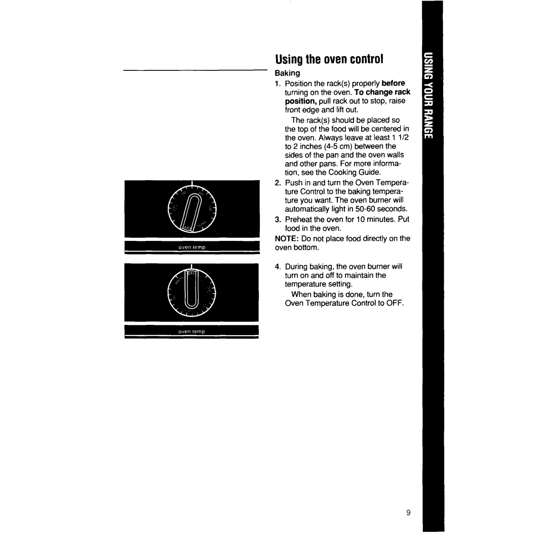 Whirlpool SF330PEW manual Usingthe ovencontrol 