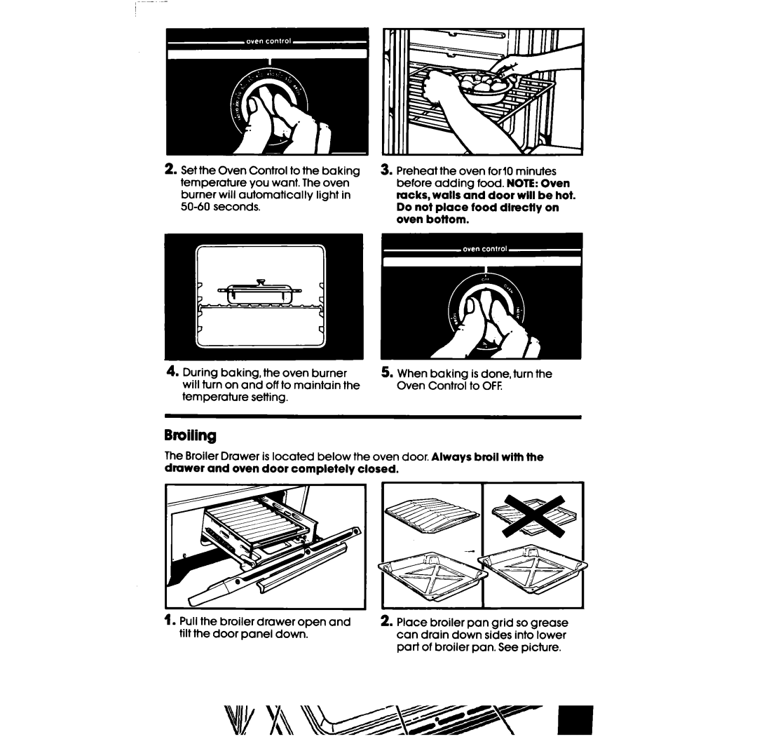 Whirlpool SF331PSR manual Broiling 