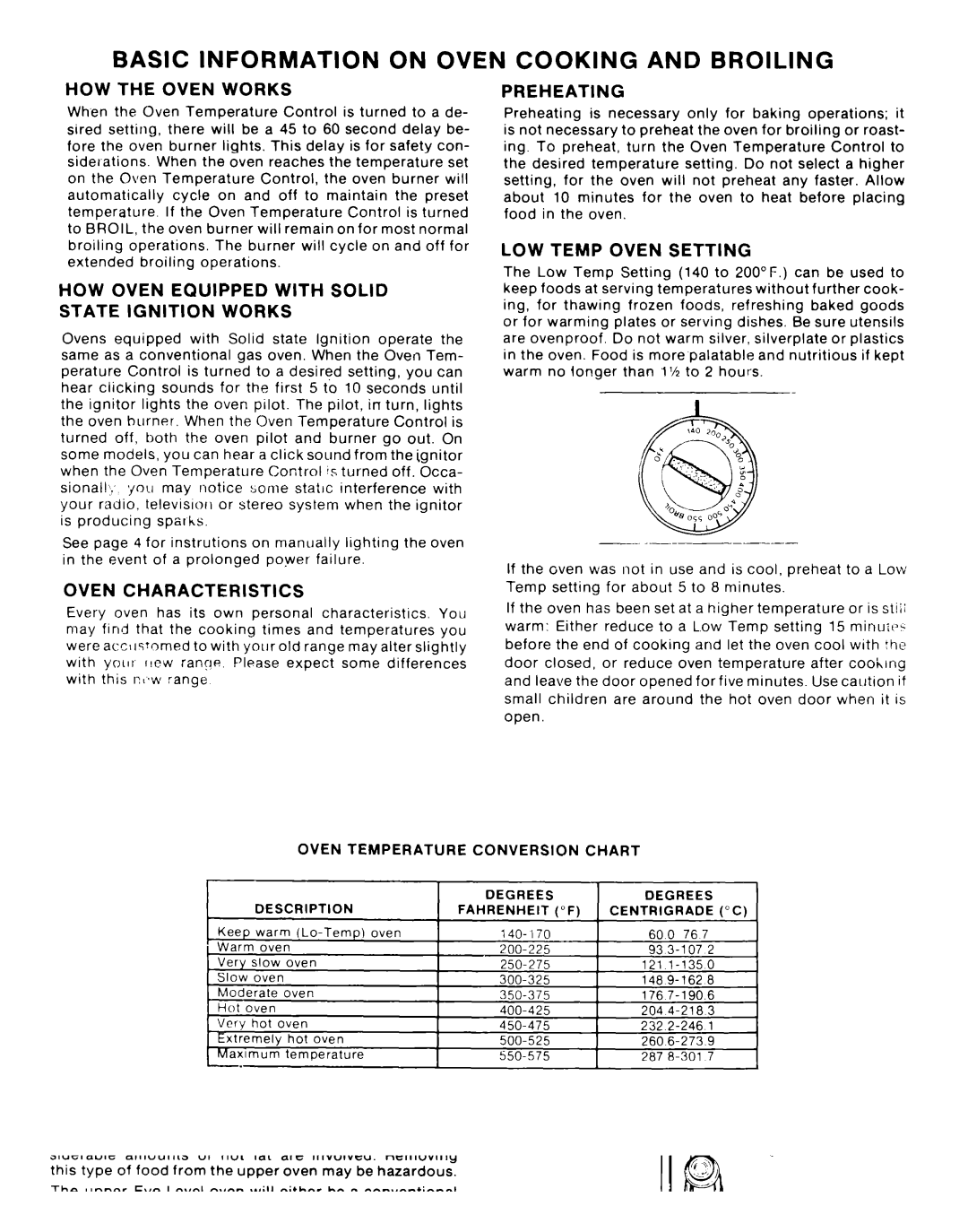 Whirlpool SF335EEPW0 manual Basic Information on Oven Cooking and Broiling 