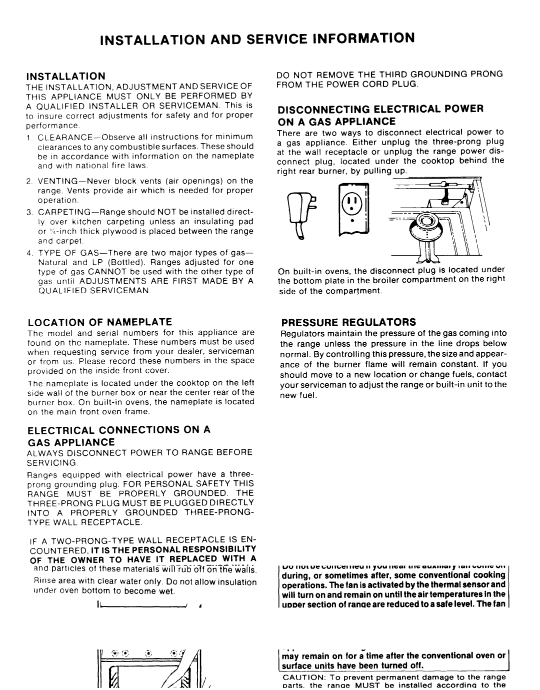 Whirlpool SF335EEPW0 manual Installation and Service Information 