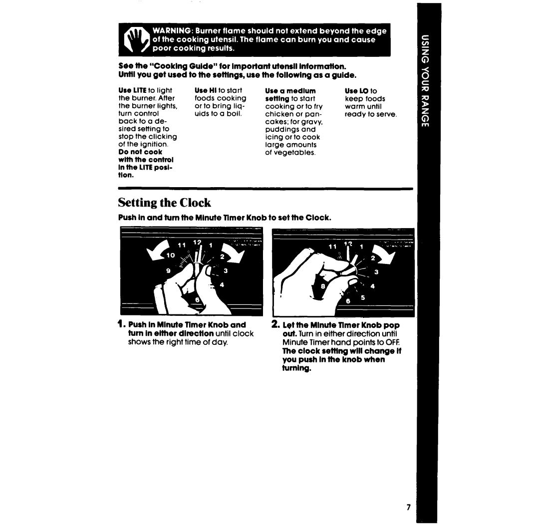 Whirlpool SF335ESR/ER, SF315ESR/ER manual Setting the Clock, Do not cook, Tumlng 