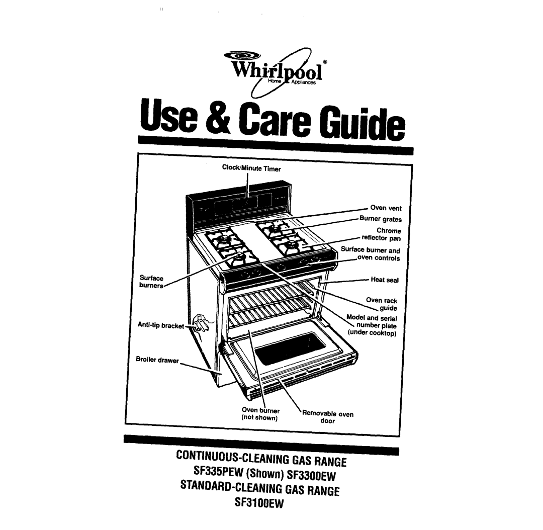 Whirlpool SF335PEW manual Use& CareGuideI, SF335f’EWShownSF3300EW 