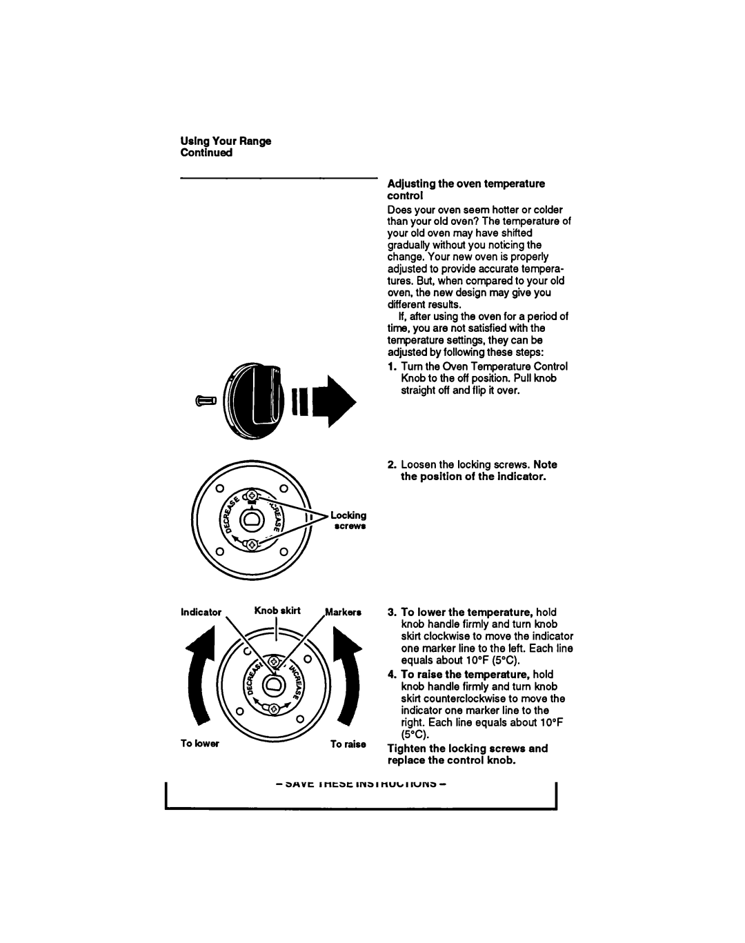 Whirlpool SF33OPEW manual Indicator 