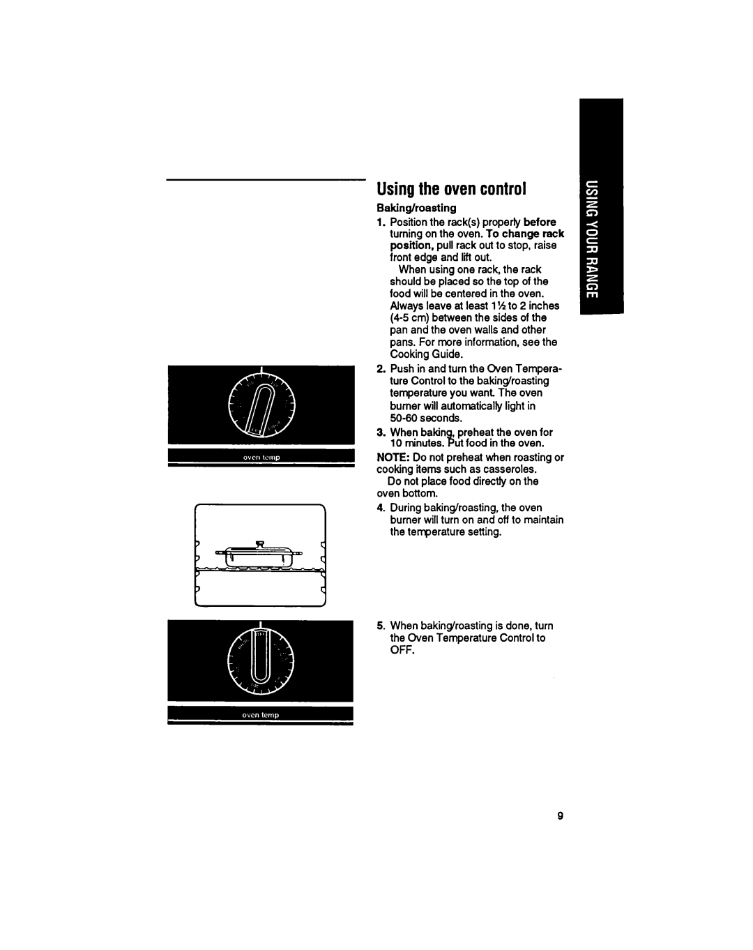 Whirlpool SF33OPEW manual Usingthe ovencontrol 