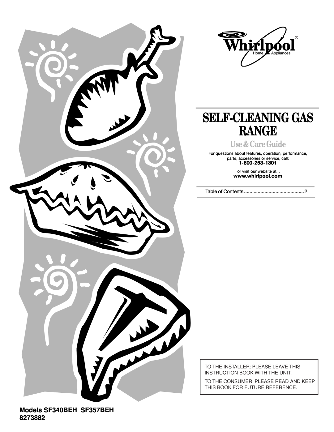 Whirlpool SF357BEH manual Range, Use & CareGuide, Self-Cleaning Gas, For questions about features, operation, performance 