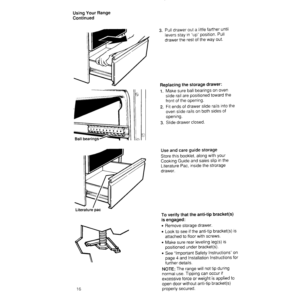 Whirlpool SF365BEW, SF370PEW manual Using Your Range 